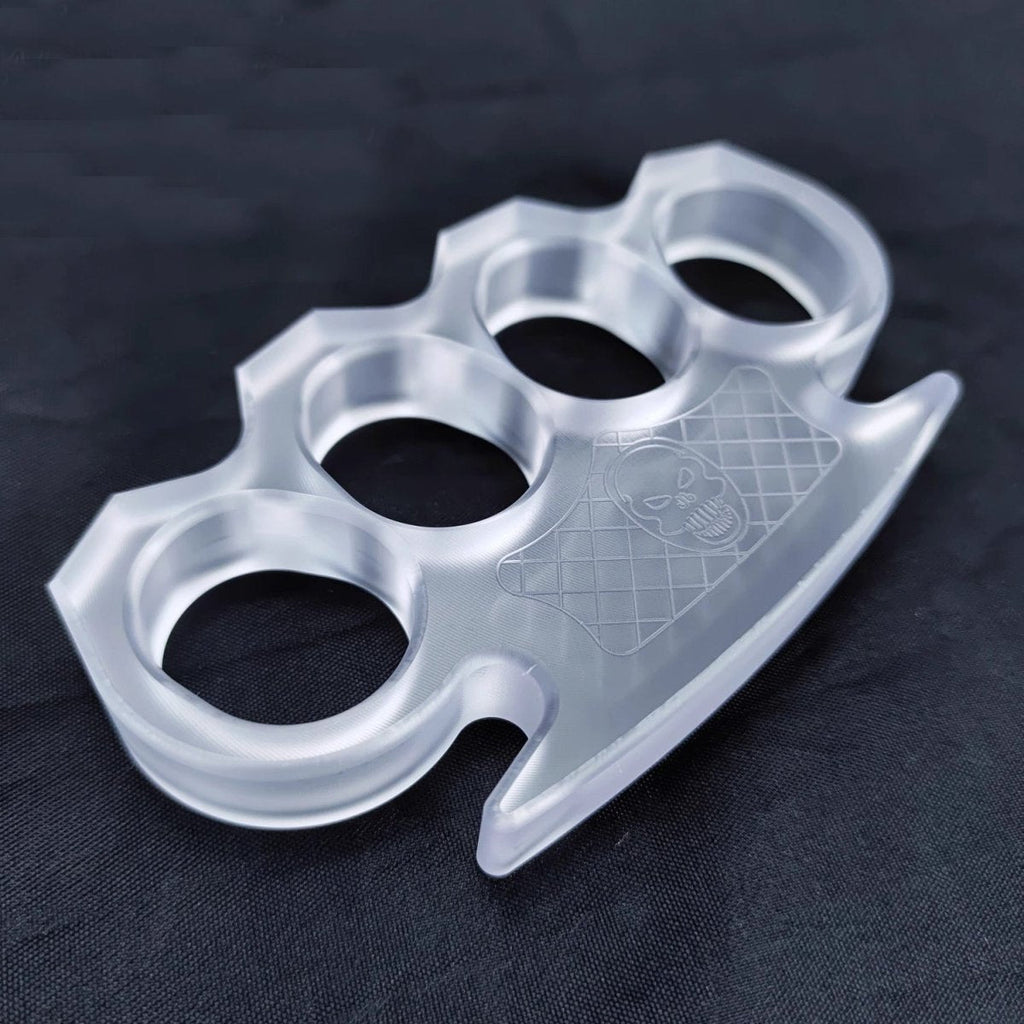 Brass Four Finger Knuckles – PVC Plastic Ultra-Thick 14mm with Clear Non-Metal 55g detail image