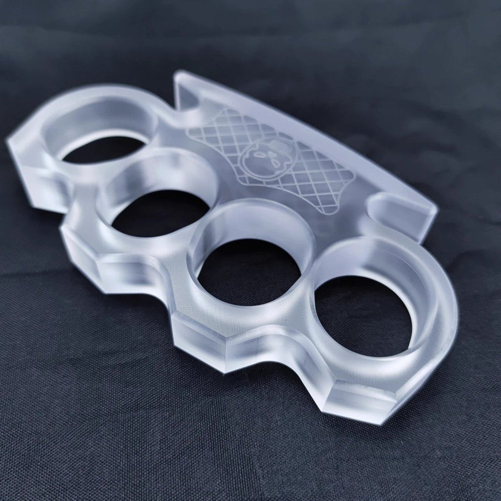 Brass Four Finger Knuckles – PVC Plastic Ultra-Thick 14mm with Clear Non-Metal 55g product image