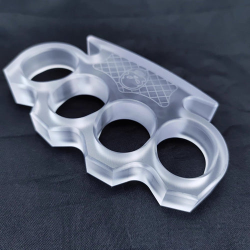 Brass Four Finger Knuckles – PVC Plastic Ultra-Thick 14mm with Clear Non-Metal 55g product image