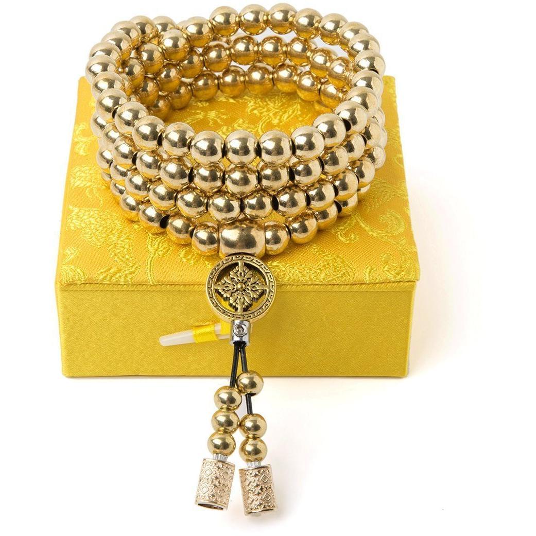 Brass Necklace – 108 Buddha Beads Mala with Multi-Function Self Defense Blessed detail image - detail view 4