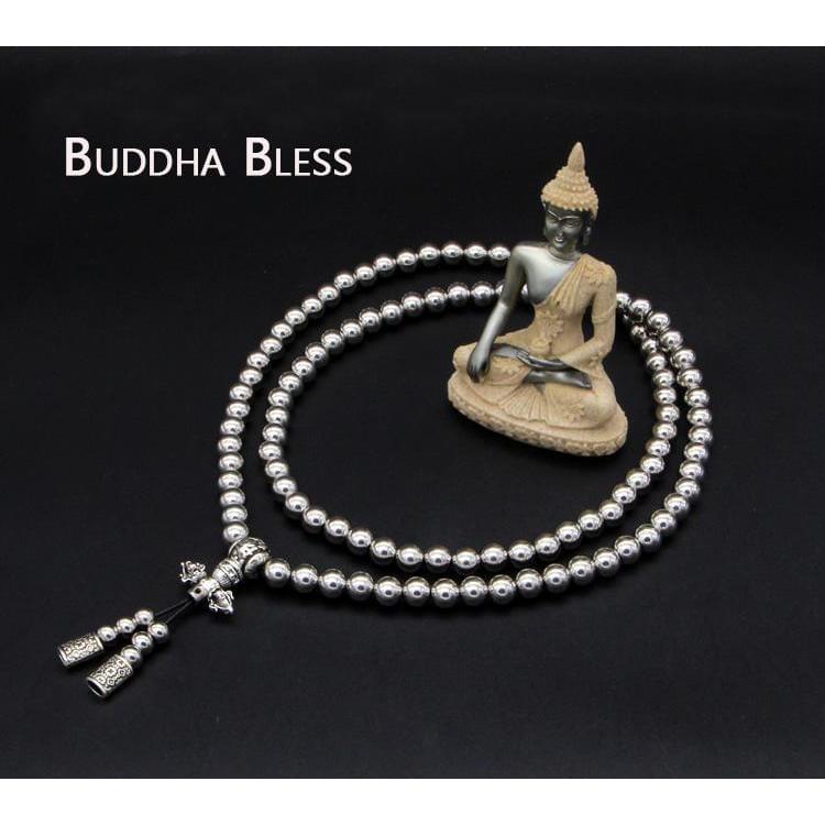 Brass Necklace – 108 Buddha Beads Mala with Multi-Function Self Defense Blessed detail image - detail view 5