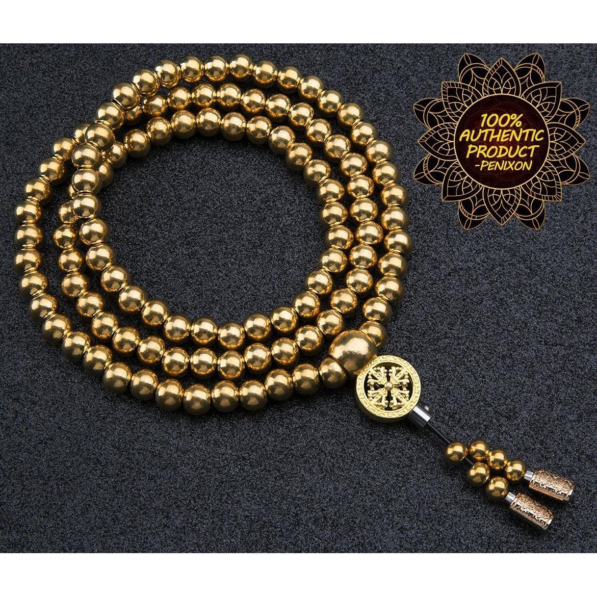 Brass Necklace – 108 Buddha Beads Mala with Multi-Function Self Defense Blessed detail image - detail view 6