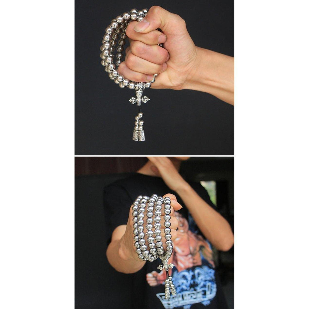Brass Necklace – 108 Buddha Beads Mala with Multi-Function Self Defense Blessed detail image - detail view 8