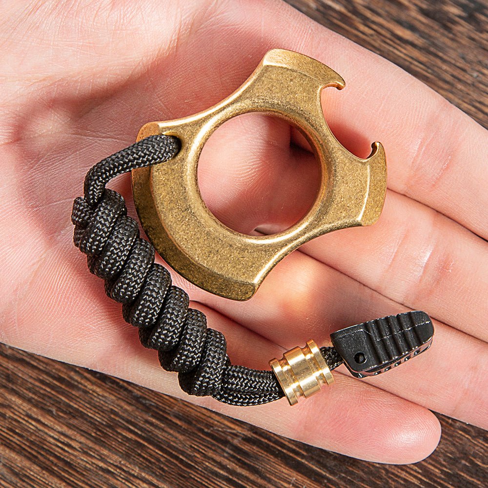 Brass Ring – H59 Single Finger with 15mm Thick Stonewash Wasteland Style Bottle Opener detail image - detail view 3