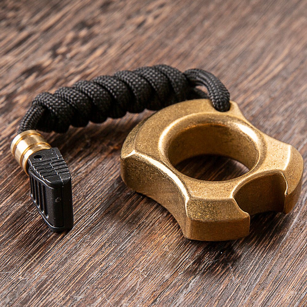 Brass Ring – H59 Single Finger with 15mm Thick Stonewash Wasteland Style Bottle Opener detail image - detail view 4