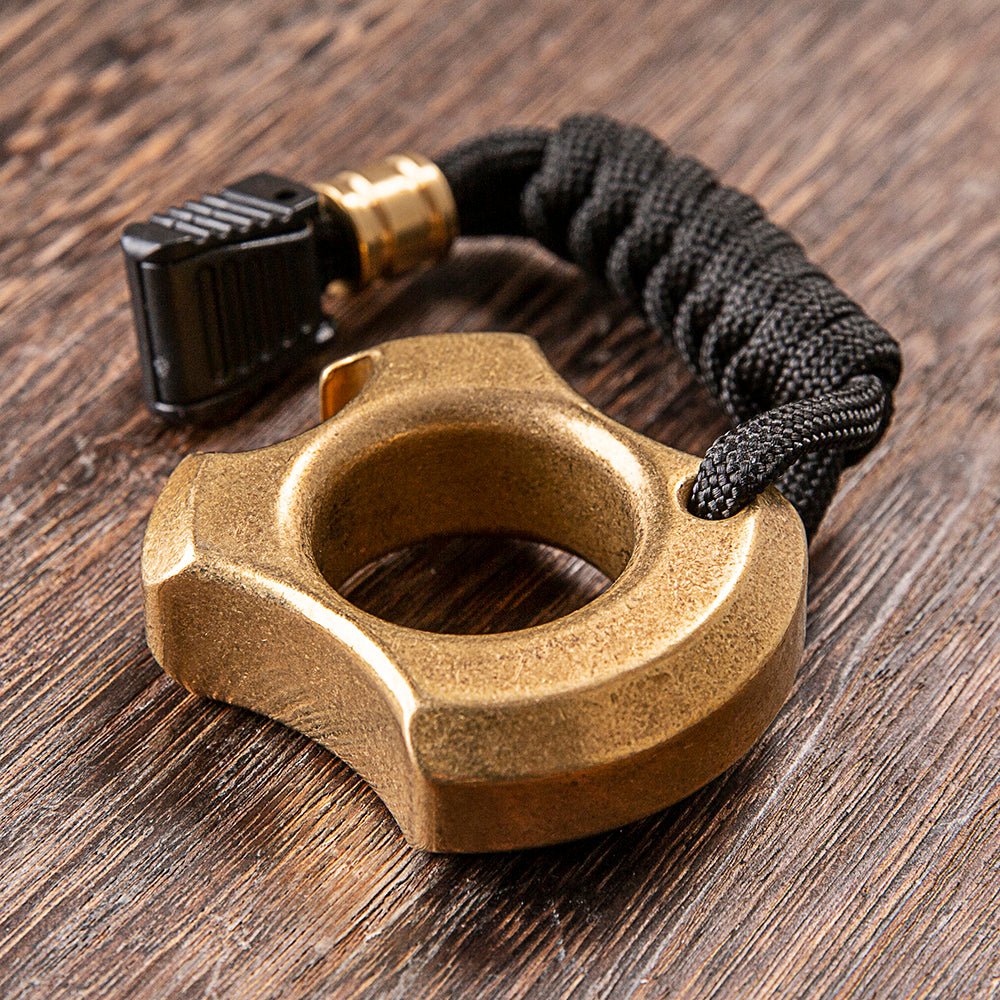 Brass Ring – H59 Single Finger with 15mm Thick Stonewash Wasteland Style Bottle Opener detail image - detail view 5