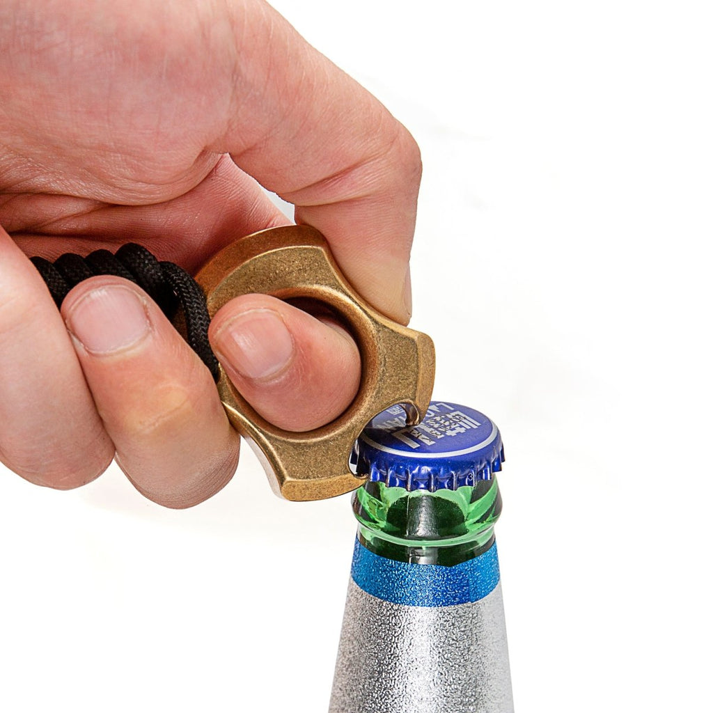 Brass Ring – H59 Single Finger with 15mm Thick Stonewash Wasteland Style Bottle Opener detail image - detail view 6