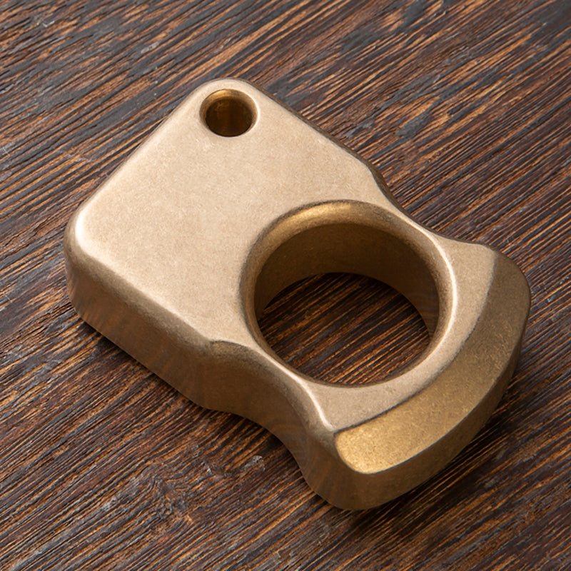 Brass Ring – H59 Single Finger with 18mm Ultra Thick Stonewash Antique Heavy detail image - detail view 3