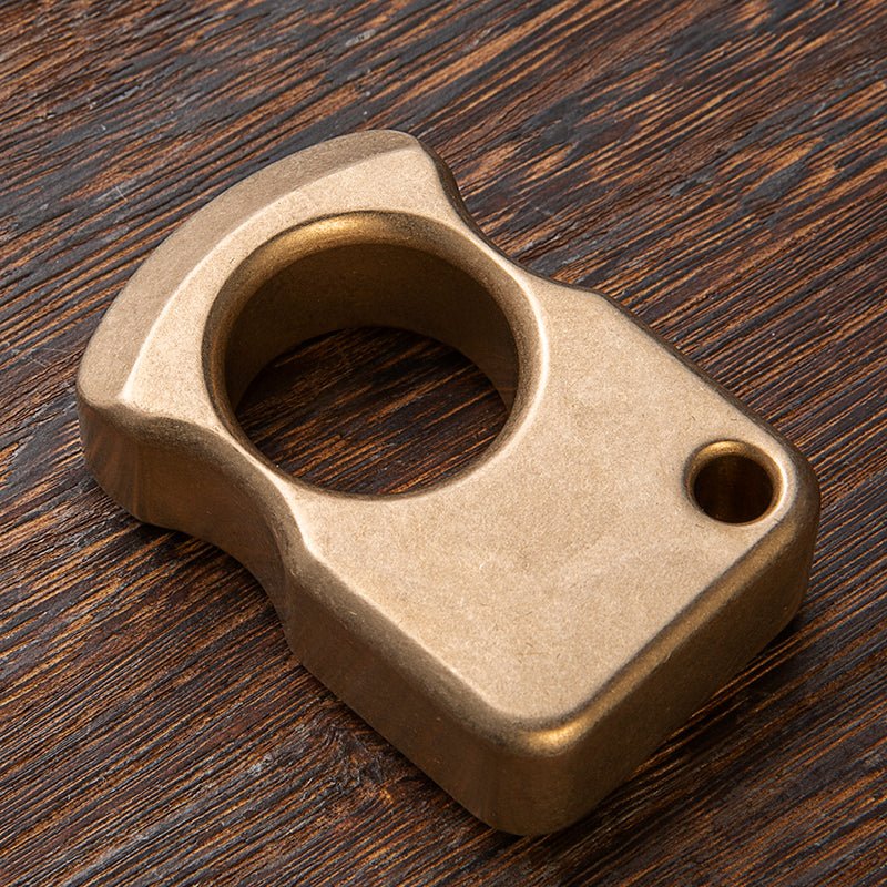 Brass Ring – H59 Single Finger with 18mm Ultra Thick Stonewash Antique Heavy detail image - detail view 4