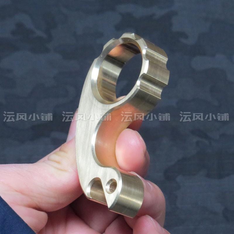 Brass Single Finger Knuckles – H-59 Snail Design Ultra-Thick 15mm with Polished 112g detail image - detail view 4