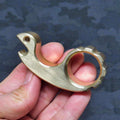 Brass Single Finger Knuckles – H-59 Snail Design Ultra-Thick 15mm with Polished 112g product image