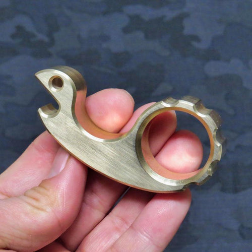 Brass Single Finger Knuckles – H-59 Snail Design Ultra-Thick 15mm with Polished 112g product image