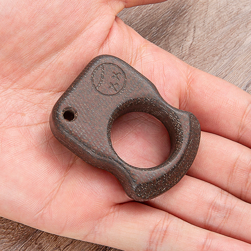 Brass Single Finger Knuckles – Micarta Ring for Alternative Styling, Collecting detail image - detail view 7