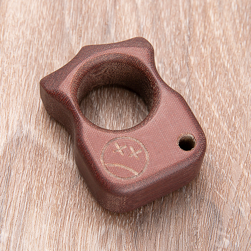 Brass Single Finger Knuckles – Micarta Ring with 21mm Ultra Thick Non-Metal Lightweight detail image