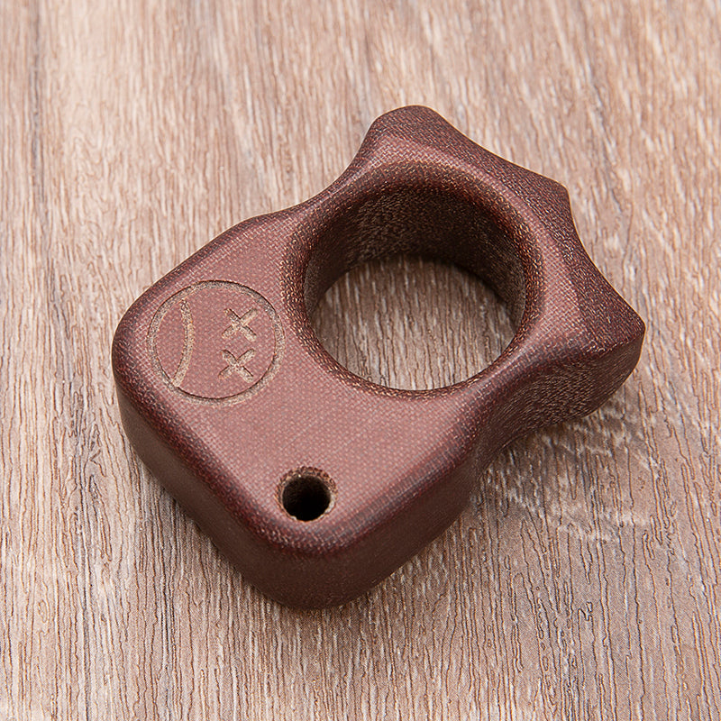 Brass Single Finger Knuckles – Micarta Ring with 21mm Ultra Thick Non-Metal Lightweight detail image - detail view 4