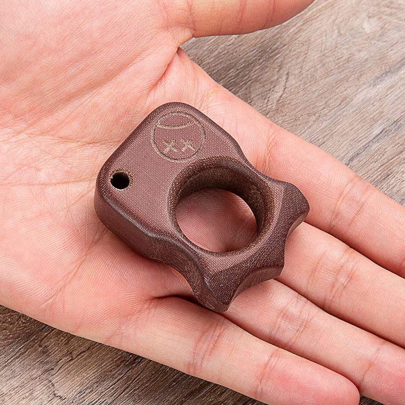 Brass Single Finger Knuckles – Micarta Ring with 21mm Ultra Thick Non-Metal Lightweight detail image - detail view 5