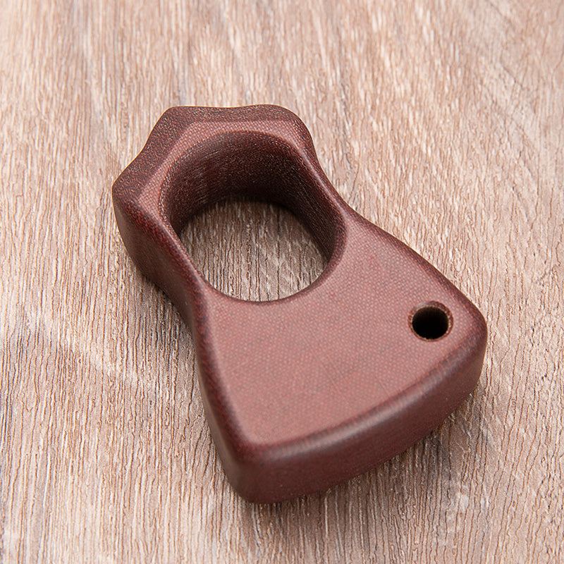 Brass Single Finger Knuckles – Micarta with 21mm Ultra Thick Non-Metal Ergonomic Ring detail image