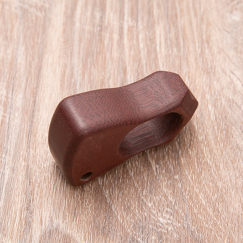 Brass Single Finger Knuckles – Micarta with 21mm Ultra Thick Non-Metal Ergonomic Ring detail image - detail view 3