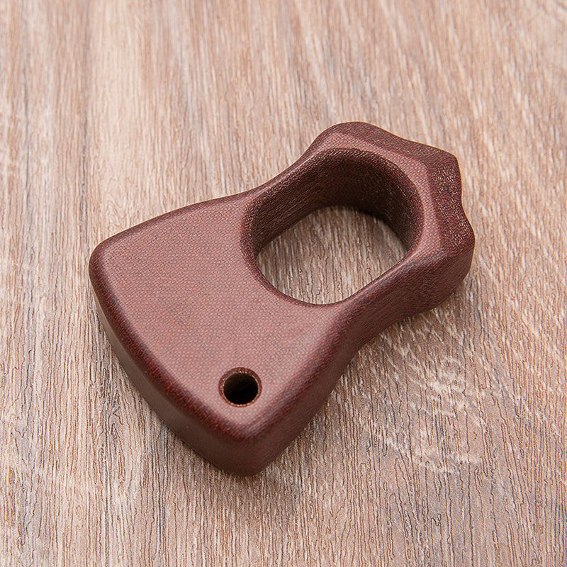 Brass Single Finger Knuckles – Micarta with 21mm Ultra Thick Non-Metal Ergonomic Ring detail image - detail view 4