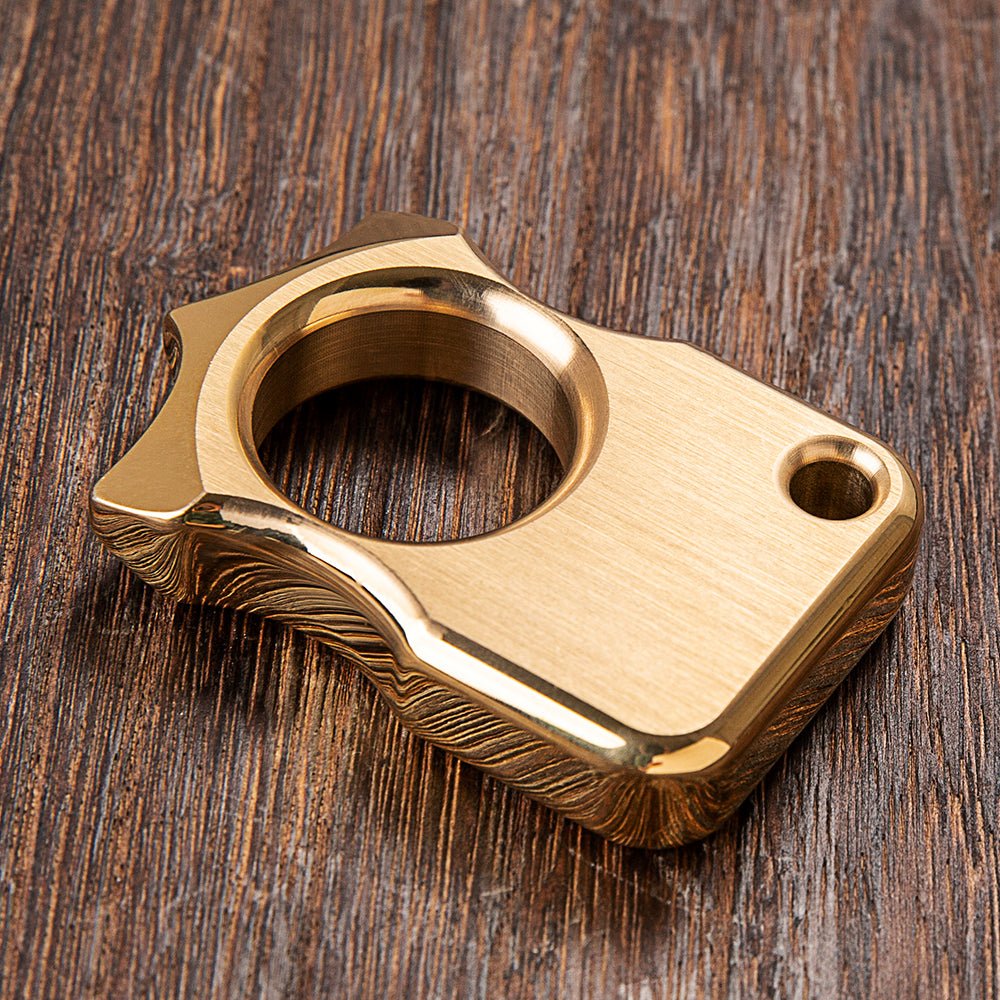 Brass Spiked Knuckles – H-59 Self Defense Ring 12mm Ultra-Thick EDC detail image