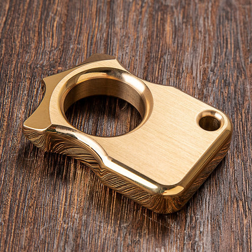 Brass Spiked Knuckles – H-59 Self Defense Ring 12mm Ultra-Thick EDC detail image
