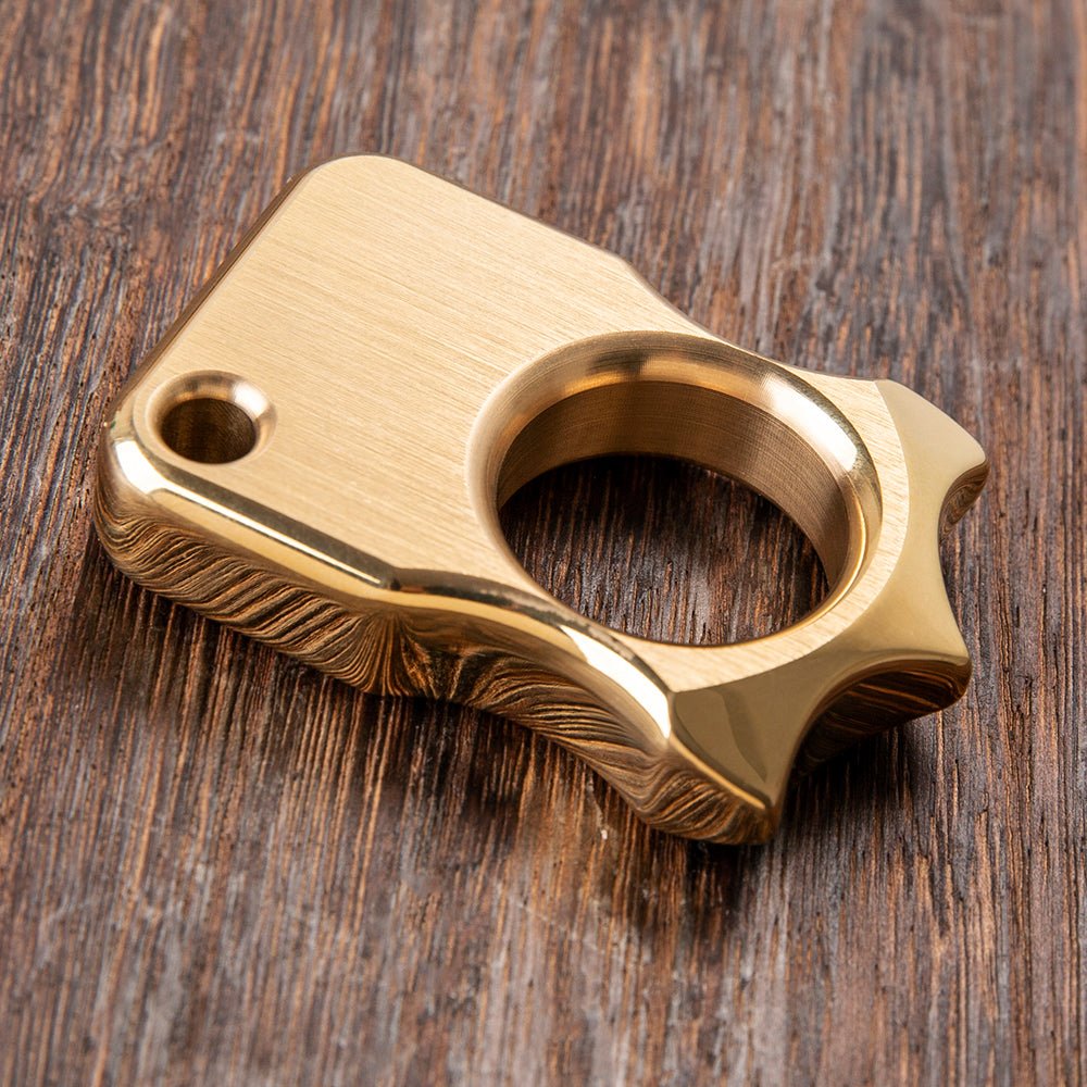 Brass Spiked Knuckles – H-59 Self Defense Ring 12mm Ultra-Thick EDC detail image - detail view 3