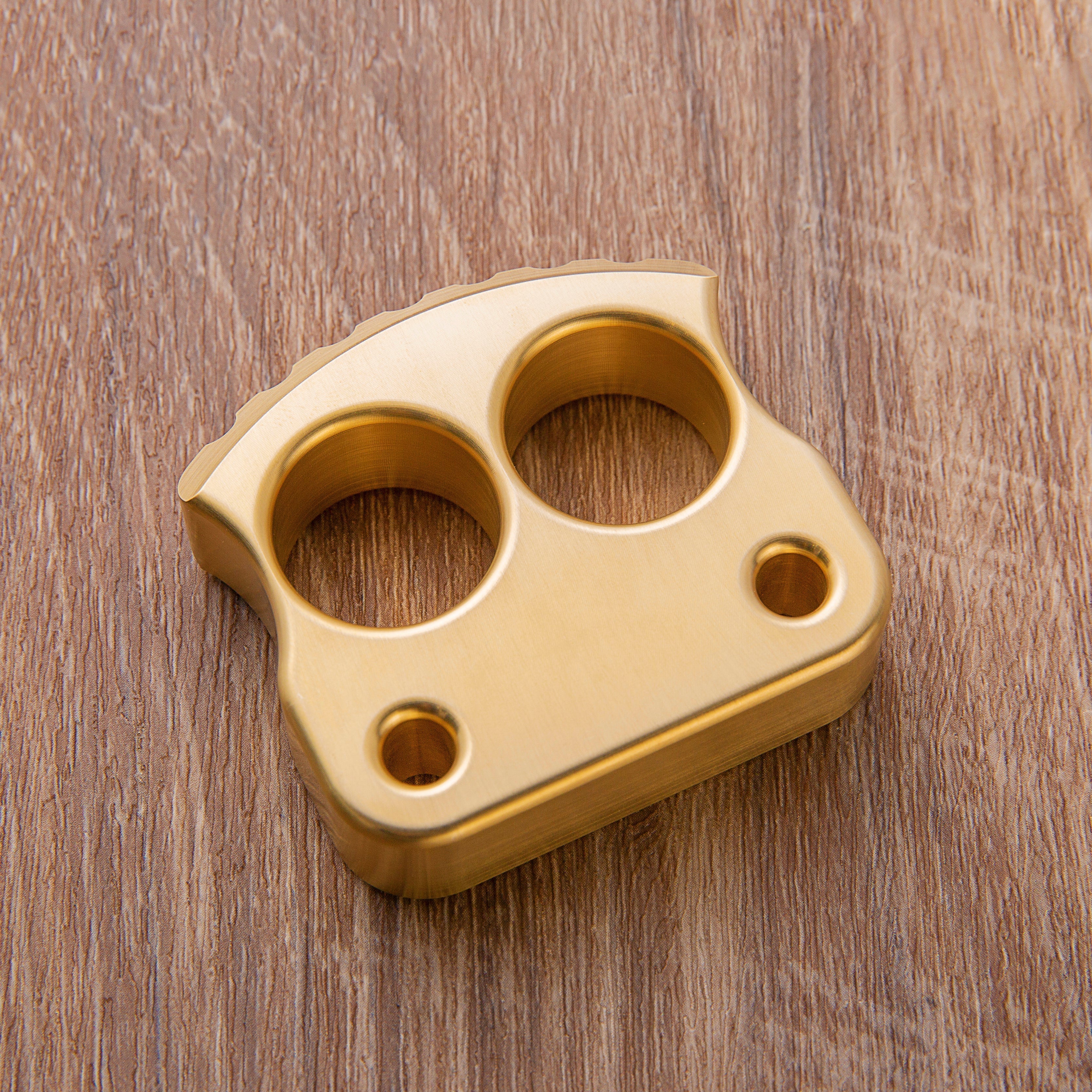 Brass Two Finger Knuckles – 17.6mm Ultra Thick Brush Finish Heavy Duty detail image