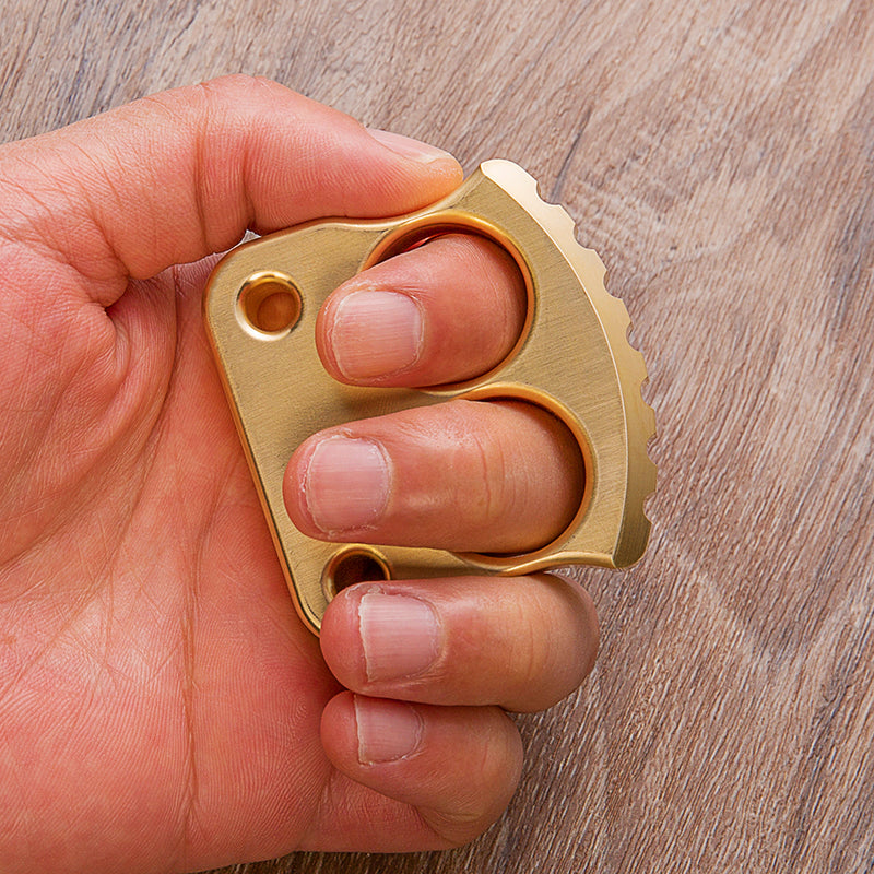 Brass Two Finger Knuckles – 17.6mm Ultra Thick Brush Finish Heavy Duty detail image - detail view 5
