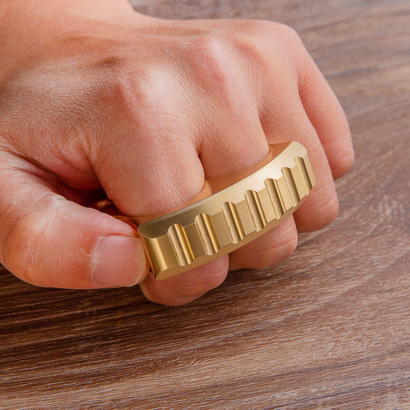 Brass Two Finger Knuckles – 17.6mm Ultra Thick Brush Finish Heavy Duty detail image - detail view 6