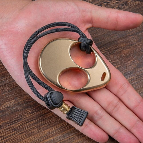 Brass Two Finger Knuckles – Alien ET with Stonewash Unique Design detail image