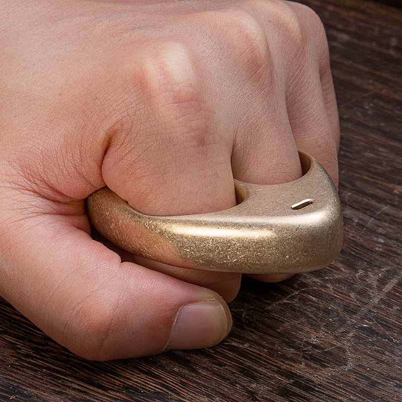 Brass Two Finger Knuckles – Alien ET with Stonewash Unique Design detail image - detail view 8