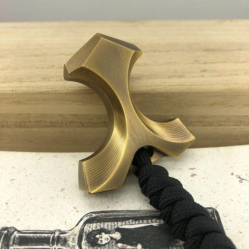 Brass Two Finger Knuckles – Dusters with H-59 EDC Self Defense Tool with Paracord detail image