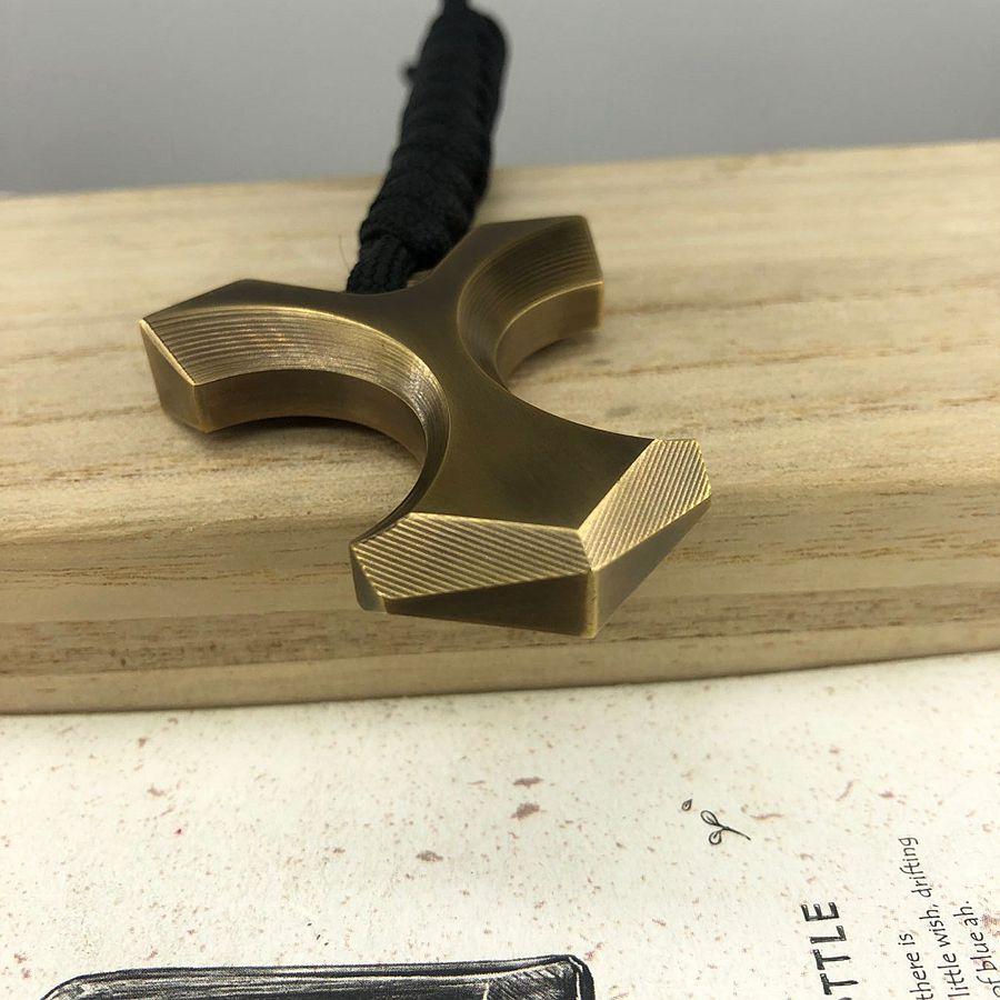Brass Two Finger Knuckles – Dusters with H-59 EDC Self Defense Tool with Paracord detail image - detail view 3