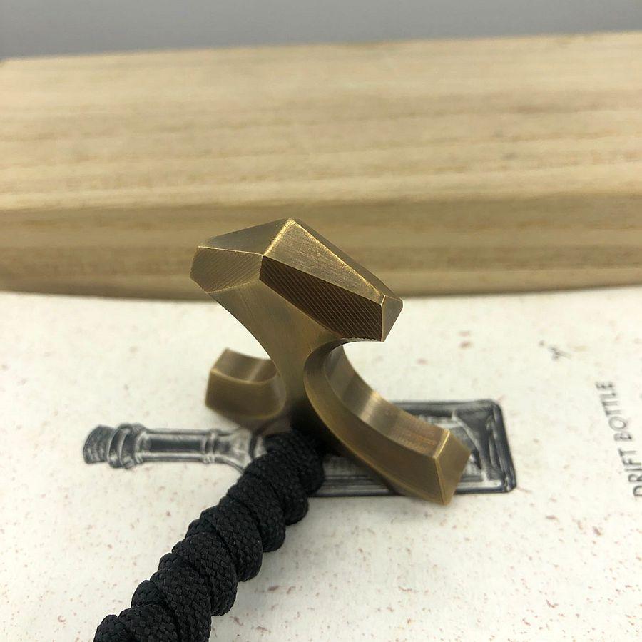 Brass Two Finger Knuckles – Dusters with H-59 EDC Self Defense Tool with Paracord detail image - detail view 5