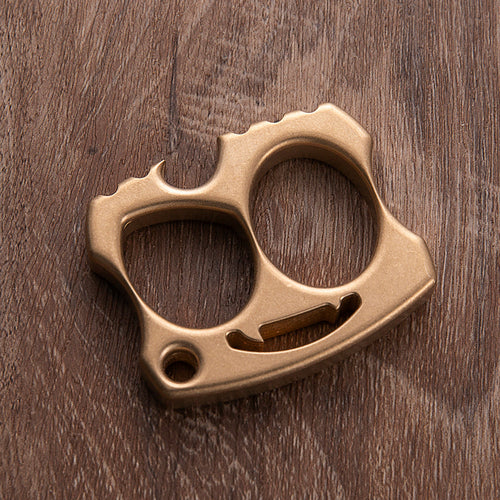 Brass Two Finger Knuckles – EDC with Little Devil Stonewash Gothic Compact Design detail image