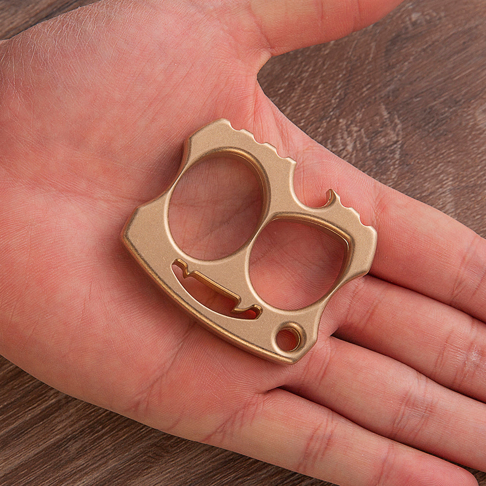 Brass Two Finger Knuckles – EDC with Little Devil Stonewash Gothic Compact Design detail image - detail view 6