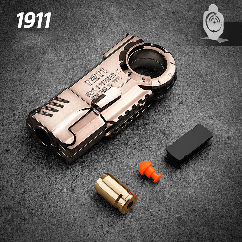 Fidget Toy 3-in-1 Ratchet Spinner Launcher - Fold n Fire Alloy Glock Colt EDC Stress Relief