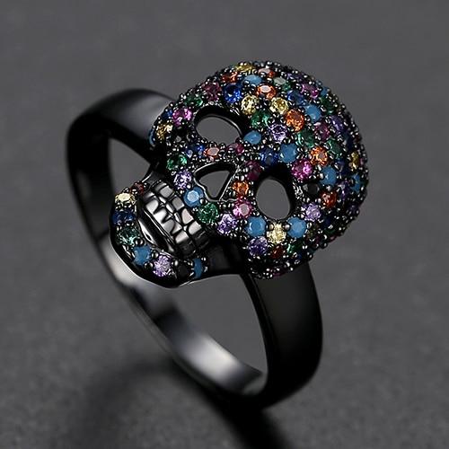 Calavera Skull Ring – CZ Crystal Iced Out Bling Gothic Punk Statement product image