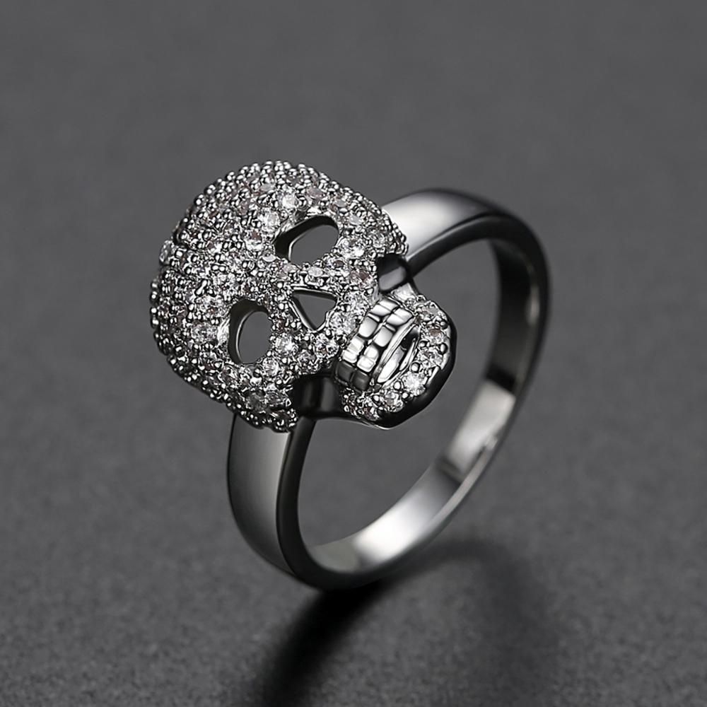 Calavera Skull Ring – CZ Crystal Iced Out Bling Gothic Punk Statement variant image