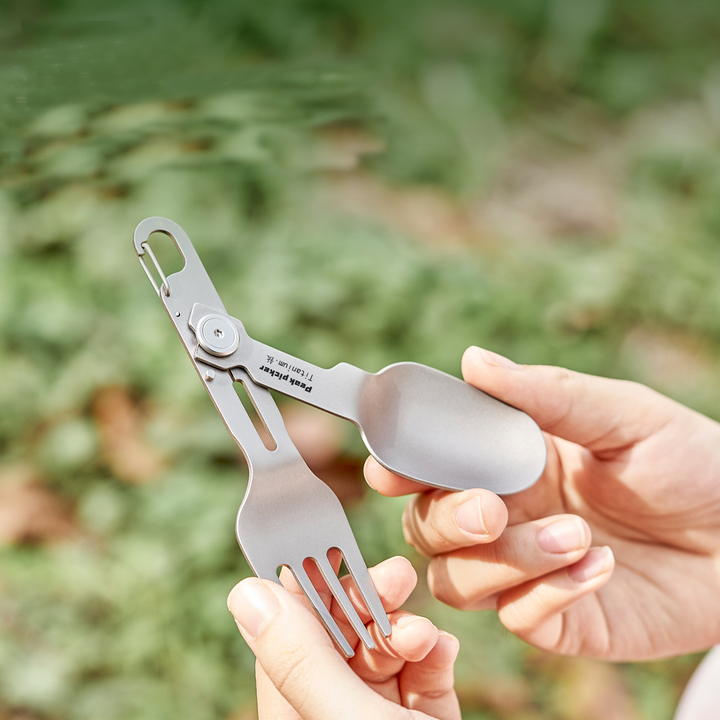 Camping & Outdoor Gear – TrailTitan Foldable Titanium Cutlery Set detail image