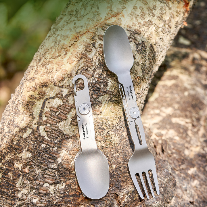 Camping & Outdoor Gear – TrailTitan Foldable Titanium Cutlery Set product image