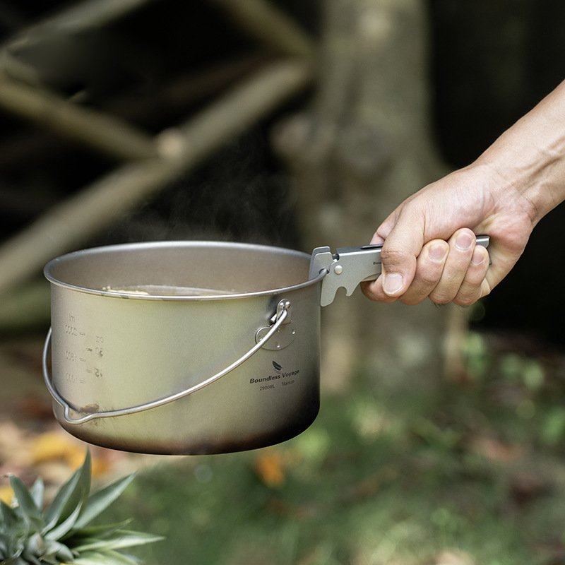 Camping Tool – Pure Titanium Tongs with 3-in-1 Pot Gripper, Bottle Opener & Wrench detail image - detail view 4