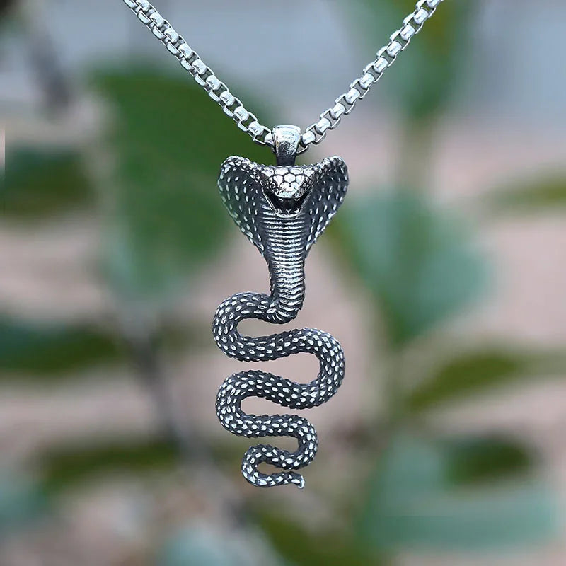 Cobra Snake Necklace – Gothic with 3D Pendant Punk Stainless Steel Box Chain product image