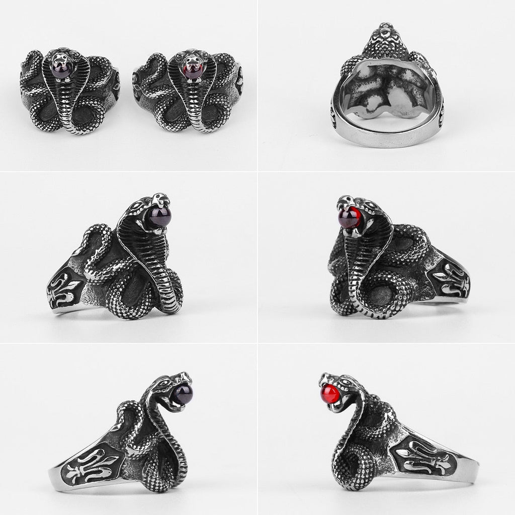 Cobra Snake Ring – Punk Rock Hip Hop Biker Gothic Statement for Alternative Styling detail image - detail view 4
