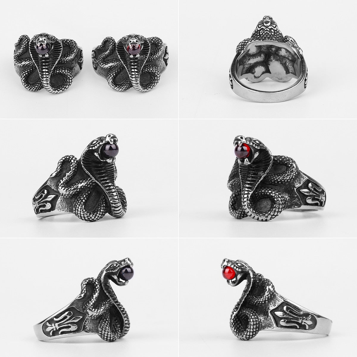 Cobra Snake Ring – Punk Rock Hip Hop Biker Gothic Statement for Alternative Styling detail image - detail view 4