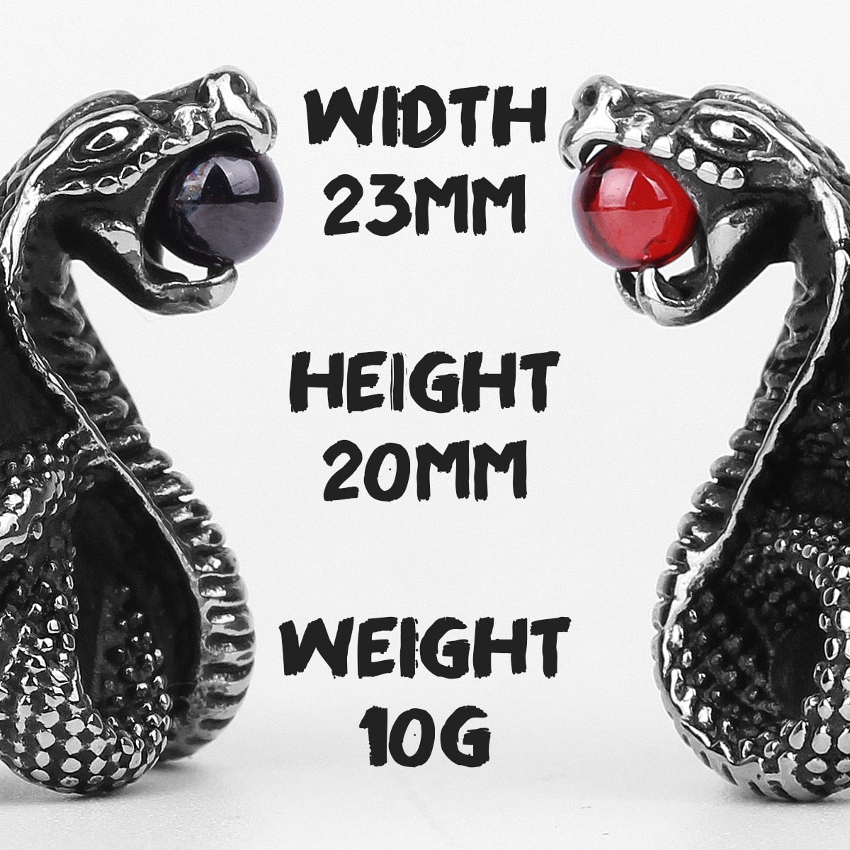 Cobra Snake Ring – Punk Rock Hip Hop Biker Gothic Statement for Alternative Styling detail image - detail view 5