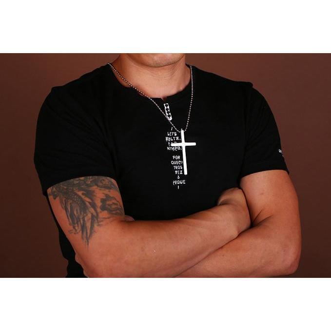 Cross Necklace – Stainless Steel Spike Pendant with Tungsten Tip Self Defense detail image - detail view 3
