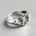 Crying Heart Signet Ring – Gothic Punk Vintage Adjustable Statement product image