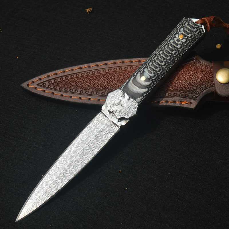 Damascus Fixed Blade Knife – Artisan with G10 Handle EDC for Everyday Utility, Collecting variant image