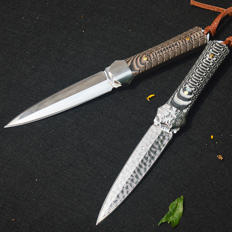 Damascus Fixed Blade Knife – Artisan with G10 Handle EDC for Everyday Utility, Collecting detail image - detail view 5